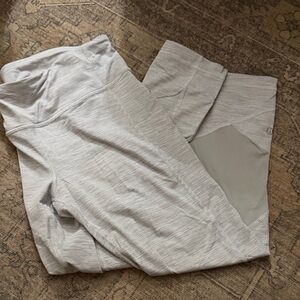 lululemon athletica Light Gray Striped High-Rise Leggings